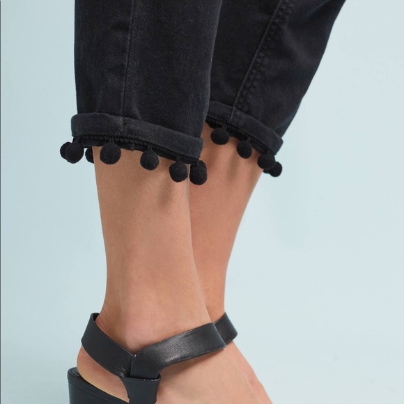 Current/Elliott The Cropped Straight Pom Pom Jeans - Picture 8 of 9